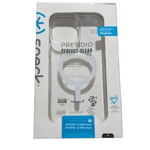 D5-O Speck Perfect-Clear Case For Apple iPhone 13/12 Pro Max - Clr/Wht Magsafe ⬇